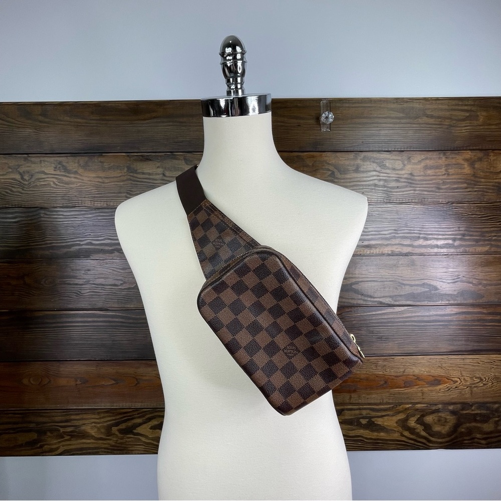 Louis Vuitton Geronimos Damier Ebene Crossbody Bum Bag Fanny Men Authentic